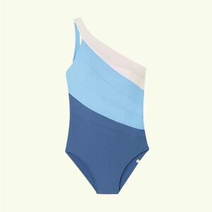 NWT- Summersalt Sidestroke Bathing Suit in Blue and White
